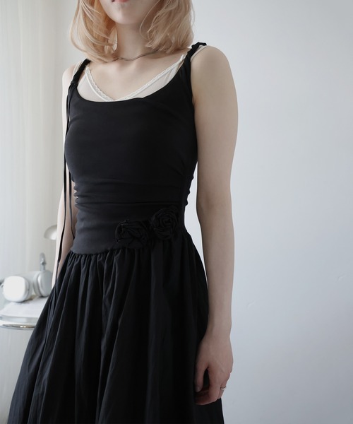 Ulysses(ユリシス)の「バルーンキャミワンピース お花付き(ワンピース・レディース・ブラック/アイボリー・S/M)」の19枚目の写真
