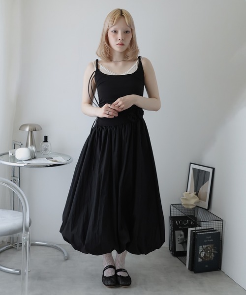 Ulysses(ユリシス)の「バルーンキャミワンピース お花付き(ワンピース・レディース・ブラック/アイボリー・S/M)」の15枚目の写真