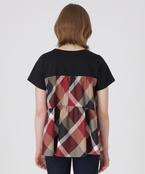 BLUE LABEL CRESTBRIDGE(ブルーレーベルクレストブリッジ)の「クレストブリッジチェックティアードコンビTシャツ(Tシャツ/カットソー・レディース・パープル系その他4/レッド・40/38)」の10枚目の写真