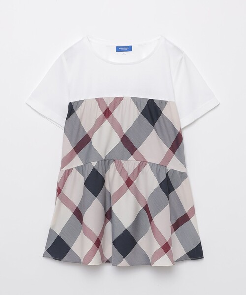 BLUE LABEL CRESTBRIDGE(ブルーレーベルクレストブリッジ)の「クレストブリッジチェックティアードコンビTシャツ(Tシャツ/カットソー・レディース・パープル系その他4/レッド・40/38)」の6枚目の写真