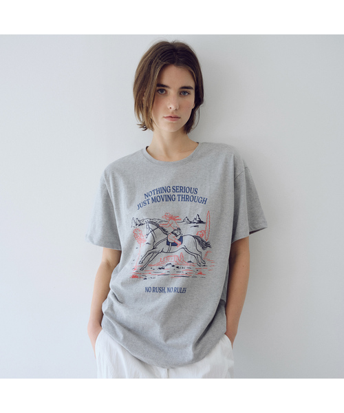 URAGO（ユラーゴ）の「Rush boxy t-shirt（Tシャツ/カットソー・レディース・ホワイト/チャコールグレー/アッシュグレー・FREE）」の3枚目の写真