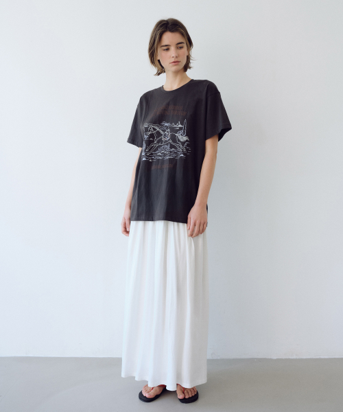 URAGO（ユラーゴ）の「Rush boxy t-shirt（Tシャツ/カットソー・レディース・ホワイト/チャコールグレー/アッシュグレー・FREE）」の6枚目の写真