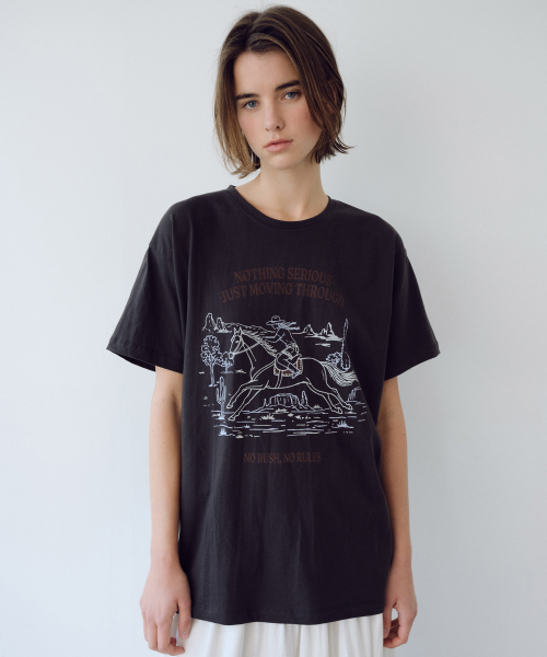 URAGO（ユラーゴ）の「Rush boxy t-shirt（Tシャツ/カットソー・レディース・ホワイト/チャコールグレー/アッシュグレー・FREE）」の7枚目の写真