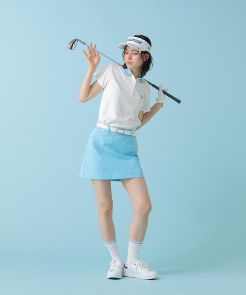 Jack Bunny!!（ジャックバニー）の「【Jack Bunny!!】【ルナ＆サニー】シングルカノコ バックプリント半袖ポロシャツ（ポロシャツ・レディース・ブラック・SMALL）」の15枚目の写真