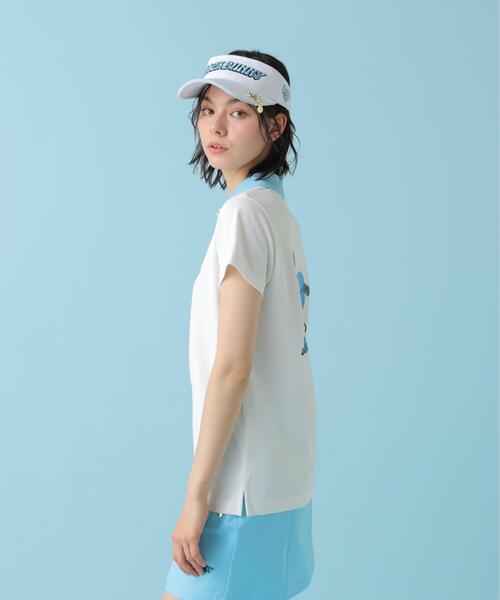 Jack Bunny!!（ジャックバニー）の「【Jack Bunny!!】【ルナ＆サニー】シングルカノコ バックプリント半袖ポロシャツ（ポロシャツ・レディース・ブラック・SMALL）」の18枚目の写真
