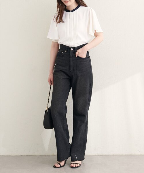 natural couture(ナチュラルクチュール)の「フロントピンタックフレア袖ブラウス(シャツ/ブラウス・レディース・オフホワイト/ライトベージュ/ピンク系その他/サックスブルー/ネイビー・FREE)」の9枚目の写真