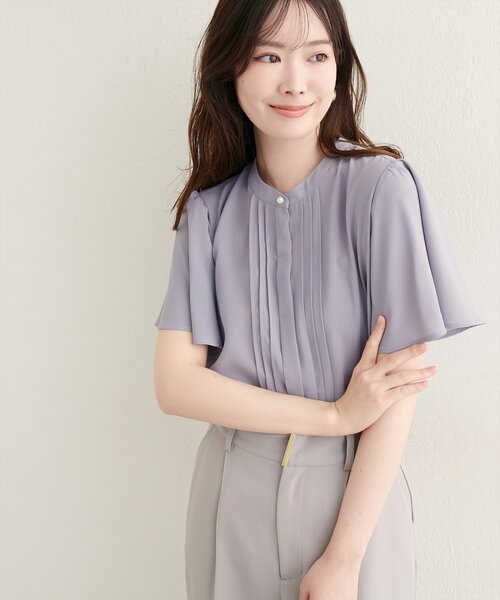 natural couture(ナチュラルクチュール)の「フロントピンタックフレア袖ブラウス(シャツ/ブラウス・レディース・オフホワイト/ライトベージュ/ピンク系その他/サックスブルー/ネイビー・FREE)」の20枚目の写真