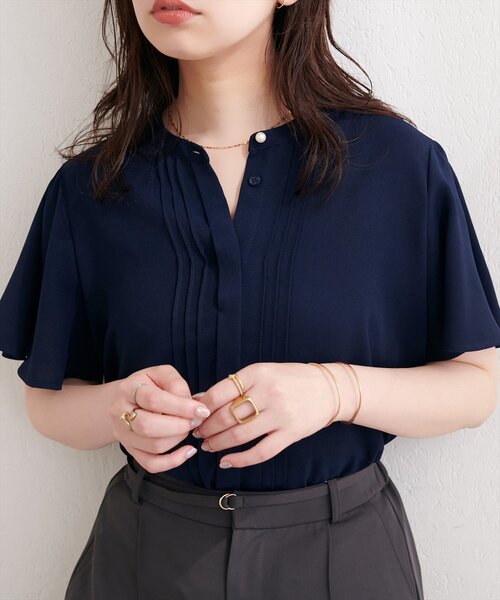 natural couture(ナチュラルクチュール)の「フロントピンタックフレア袖ブラウス(シャツ/ブラウス・レディース・オフホワイト/ライトベージュ/ピンク系その他/サックスブルー/ネイビー・FREE)」の22枚目の写真
