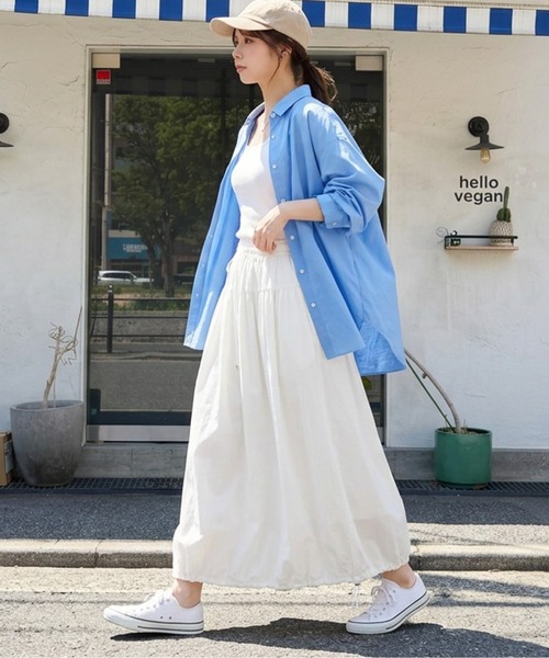 La-gemme(ラジェム)の「裾ドローストリング バルーンスカート(スカート・レディース・ホワイト/ブラック・フリー)」の2枚目の写真