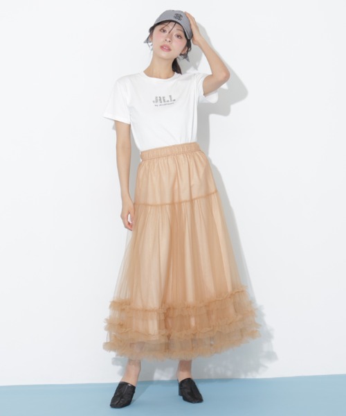 JILL by JILL STUART(ジルバイジルスチュアート)の「裾フリルチュールスカート(スカート・レディース・ホワイト/グレー/ベージュ・FREE)」の3枚目の写真