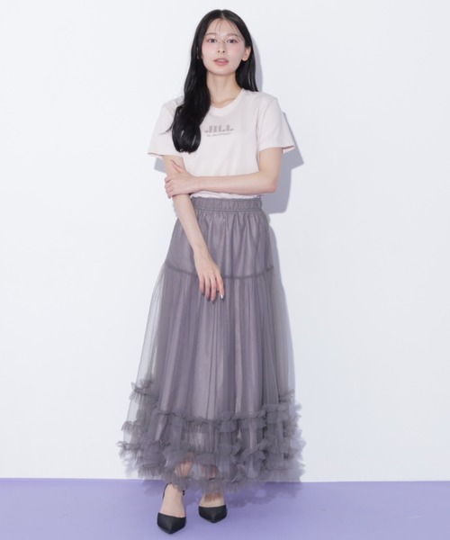 JILL by JILL STUART(ジルバイジルスチュアート)の「裾フリルチュールスカート(スカート・レディース・ホワイト/グレー/ベージュ・FREE)」の1枚目の写真
