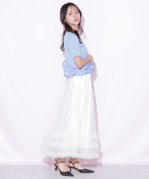 JILL by JILL STUART(ジルバイジルスチュアート)の「裾フリルチュールスカート(スカート・レディース・ホワイト/グレー/ベージュ・FREE)」の14枚目の写真