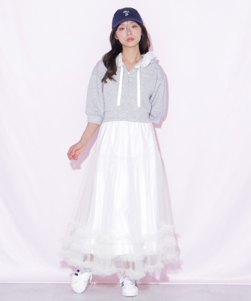 JILL by JILL STUART(ジルバイジルスチュアート)の「裾フリルチュールスカート(スカート・レディース・ホワイト/グレー/ベージュ・FREE)」の7枚目の写真