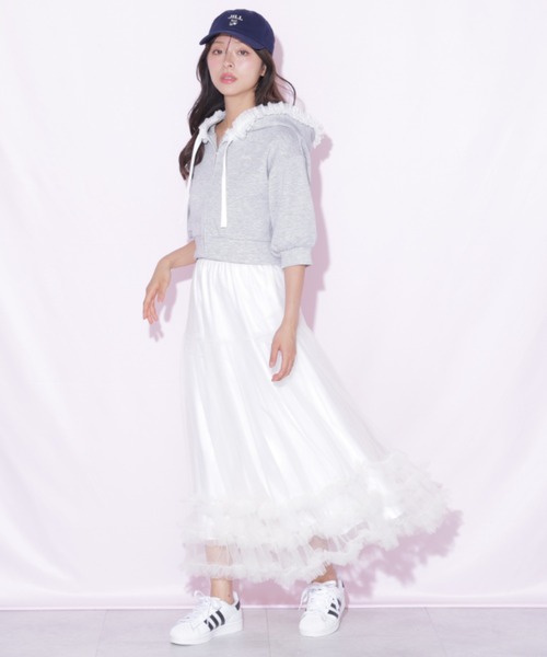 JILL by JILL STUART(ジルバイジルスチュアート)の「裾フリルチュールスカート(スカート・レディース・ホワイト/グレー/ベージュ・FREE)」の8枚目の写真