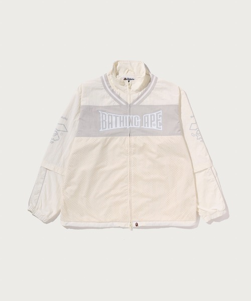 A BATHING APE（アベイシングエイプ）の「LAYERED TRACK JACKET（ナイロンジャケット・メンズ・ネイビー/ホワイト・SMALL/MEDIUM/X-LARGE）」の2枚目の写真