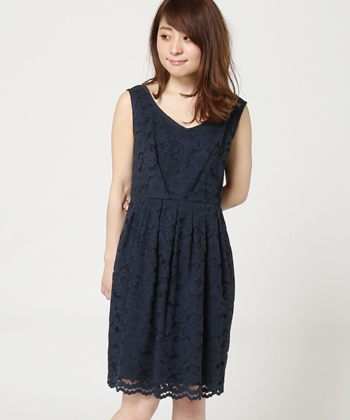 LIMITLESS LUXURY（リミットレスラグジュアリー）の「LEIRION DRESS◆（ワンピース・レディース・ネイビー/サックスブルー/ホワイト・36/38）」の3枚目の写真
