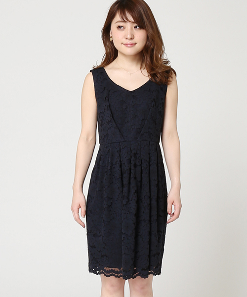 LIMITLESS LUXURY（リミットレスラグジュアリー）の「LEIRION DRESS◆（ワンピース・レディース・ネイビー/サックスブルー/ホワイト・36/38）」の6枚目の写真