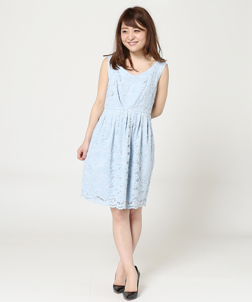 LIMITLESS LUXURY（リミットレスラグジュアリー）の「LEIRION DRESS◆（ワンピース・レディース・ネイビー/サックスブルー/ホワイト・36/38）」の5枚目の写真