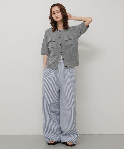 SENSE OF PLACE by URBAN RESEARCH（センスオブプレイスバイアーバンリサーチ）の「テープヤーンポケット付きカーディガン（ニット/セーター・レディース・ブラウン/グレー系その他/アイボリー/レッド/ブラック・ONE）」の19枚目の写真