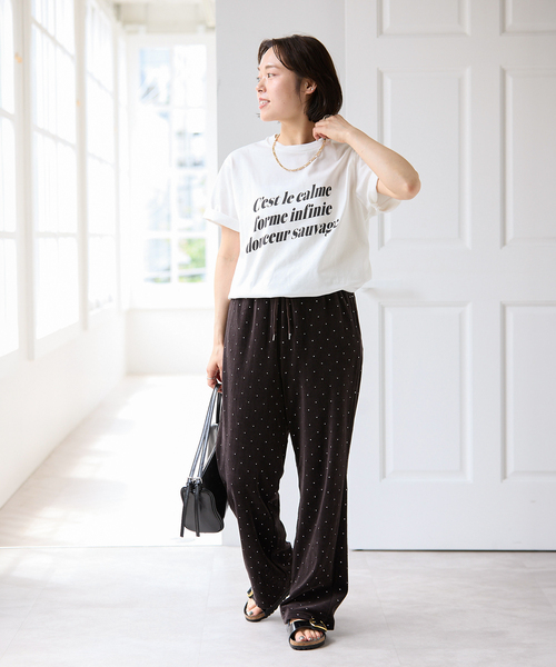 U by SPICK&SPAN(ユーバイスピックアンドスパン)の「《汗染み防止 / 接触冷感 》NANO-SHEER/ZERO レターロゴTEE(Tシャツ/カットソー・レディース・ホワイト/スカイブルー/ブラック系その他・FREE)」の11枚目の写真
