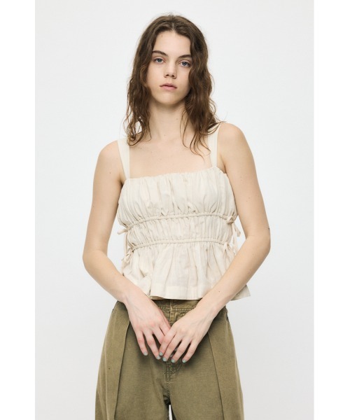 MOUSSY(マウジー)の「【セットアップ対応】GABBY CAMI トップス(キャミソール・レディース・ベージュ系その他/ブラック/アイボリー/ブルー系その他3・FREE)」の2枚目の写真