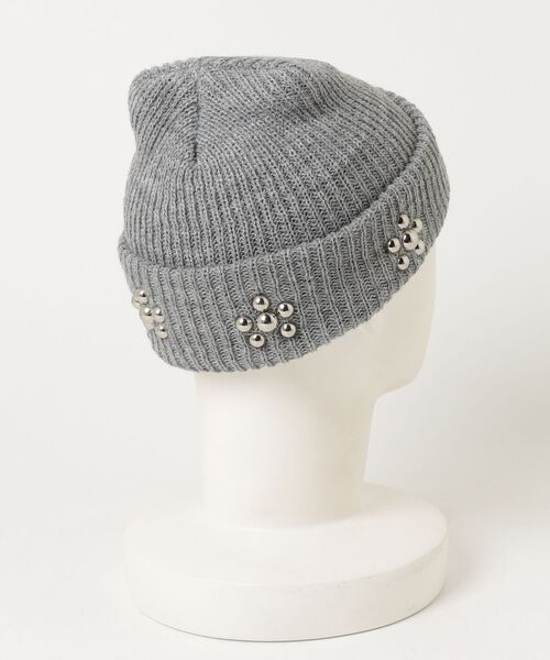 STUDIOUS(ステュディオス)の「RAMPONI STUDS KNIT CAP(Tシャツ/カットソー・メンズ・ブラック/グレー・FREE)」の3枚目の写真