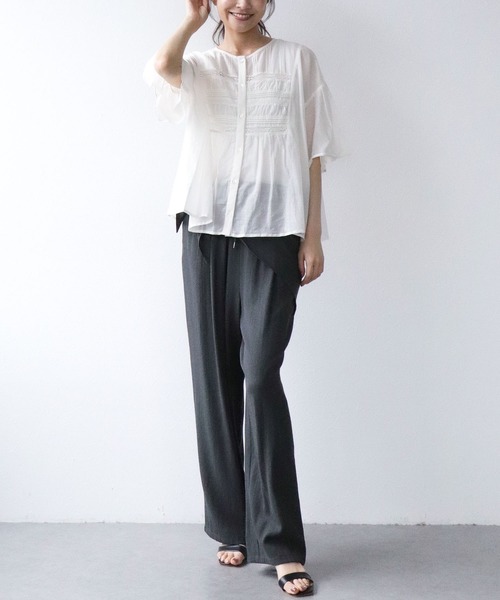 Jines(ジネス)の「スカーフ付ワイドパンツ(その他パンツ・レディース・チャコールグレー/ベージュ・38)」の10枚目の写真