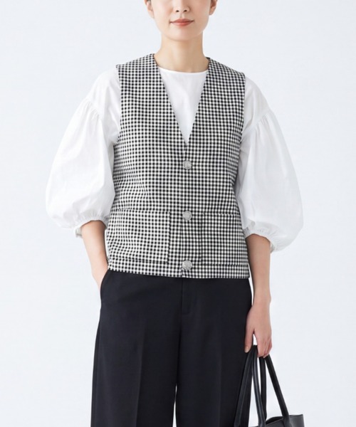 US RAGS(ユーエスラグス)の「【T21】【US RAGS/ユーエスラグス】CHECK VEST U-VEST(ベスト・メンズ・その他1・MEDIUM)」の1枚目の写真