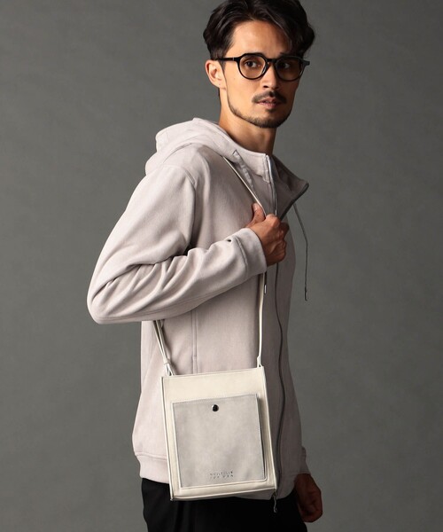 NICOLE CLUB FOR MEN(ニコルクラブフォーメン)の「スクエアショルダーミニバッグ(ショルダーバッグ・メンズ・ライトグレー/その他2/ブラック・FREE)」の12枚目の写真