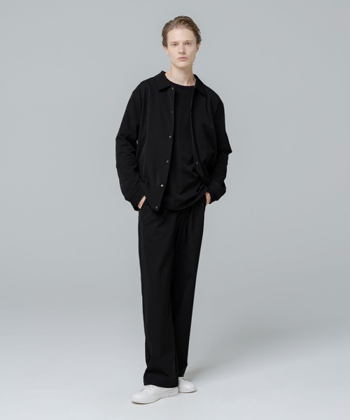 SPU(スプ)の「【セットアップ対応】多機能素材ナイロン【URBAN FLEXOR】【防しわ、ストレッチ、ウォッシャブル、抗ピリング】 Essential Pullover L/S(Tシャツ/カットソー・メンズ・チャコール/グレイッシュベージュ/ネイビー/ブラック・S/M/L/XL)」の5枚目の写真