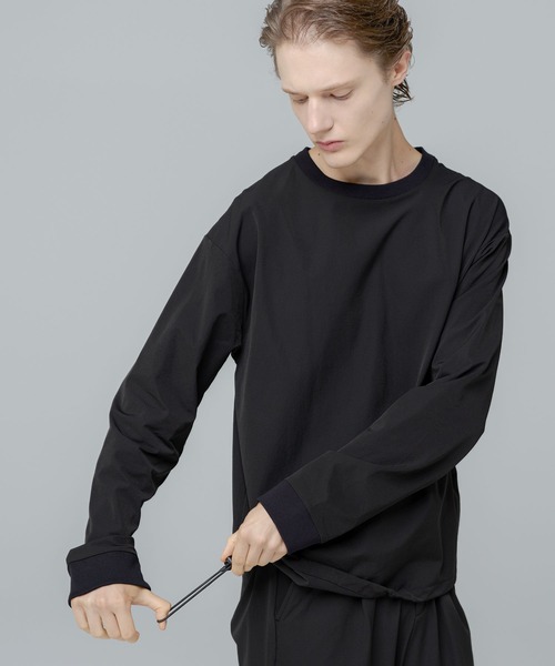 SPU(スプ)の「【セットアップ対応】多機能素材ナイロン【URBAN FLEXOR】【防しわ、ストレッチ、ウォッシャブル、抗ピリング】 Essential Pullover L/S(Tシャツ/カットソー・メンズ・チャコール/グレイッシュベージュ/ネイビー/ブラック・S/M/L/XL)」の10枚目の写真