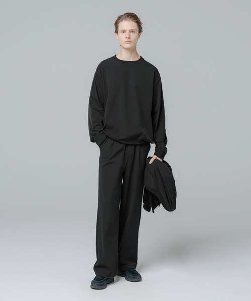 SPU(スプ)の「【セットアップ対応】多機能素材ナイロン【URBAN FLEXOR】【防しわ、ストレッチ、ウォッシャブル、抗ピリング】 Essential Pullover L/S(Tシャツ/カットソー・メンズ・チャコール/グレイッシュベージュ/ネイビー/ブラック・S/M/L/XL)」の13枚目の写真