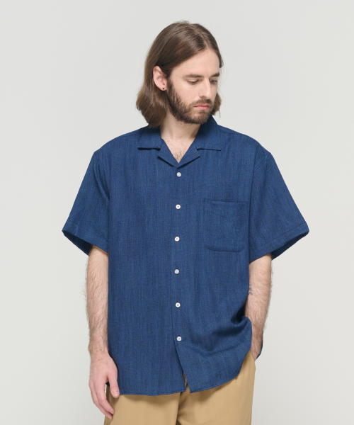 CARGOBROS(カーゴブロス)の「CB ウォッシングシティボーイデニム半袖シャツ(濃紺)(シャツ/ブラウス・メンズ・その他・FREE)」の1枚目の写真
