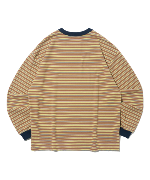 TAILOR STUDIO(テーラースタジオ)の「ブリティッシュクラシックストライプ長袖Tシャツ(マスタード/アイボリー)(Tシャツ/カットソー・レディース・その他・FREE)」の2枚目の写真