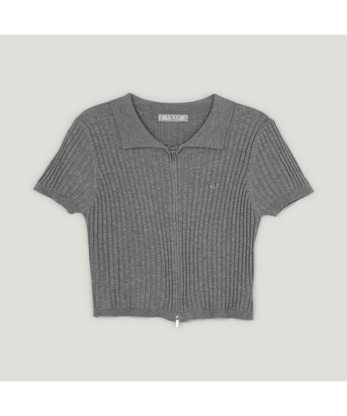 TWEE（トゥウィー）の「エンツカラー2WAYニットジップアップ（カーディガン/ボレロ・レディース・ライトグレー/イエロー/Cream・FREE）」の2枚目の写真