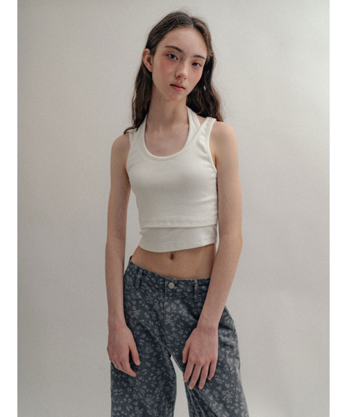 VISUS(ヴィスシュ)の「Layerd Halter Top_White(Tシャツ/カットソー・レディース・その他・FREE)」の1枚目の写真