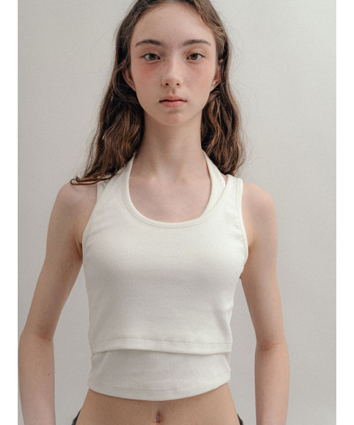 VISUS(ヴィスシュ)の「Layerd Halter Top_White(Tシャツ/カットソー・レディース・その他・FREE)」の3枚目の写真