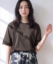 Dessin | 【汗シミ防止/UVカット】配色スリーブ 五分袖プルオーバー(Tシャツ/カットソー)