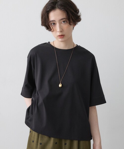 Dessin(デッサン)の「【汗シミ防止/UVカット】配色スリーブ 五分袖プルオーバー(Tシャツ/カットソー・レディース・グレー系4/ブラック系4/ワイン系1/ブラウン系その他5・02/01/03)」の20枚目の写真