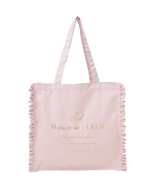 Maison de FLEUR(メゾンドフルール)の「サテンフリルスクエアトートバッグ(トートバッグ・レディース・ピンク系その他2/ピンク/ブラック・FREE)」の18枚目の写真