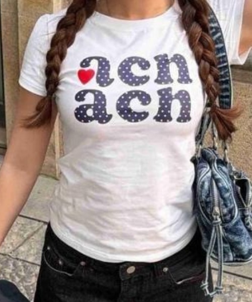 SHEPP（シープ）の「ドットロゴ プリント 半袖ミニTシャツ（Tシャツ/カットソー・レディース・ホワイト・L/M）」の3枚目の写真