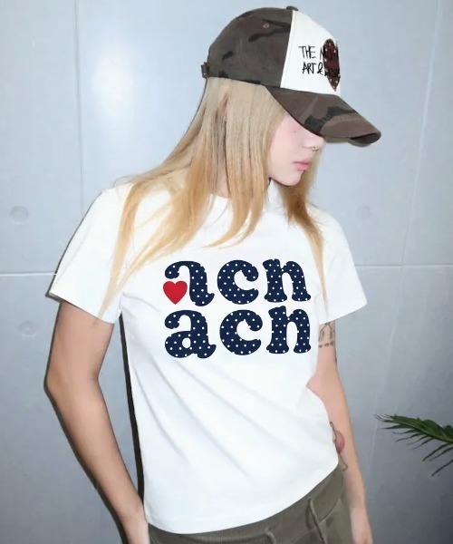 SHEPP（シープ）の「ドットロゴ プリント 半袖ミニTシャツ（Tシャツ/カットソー・レディース・ホワイト・L/M）」の8枚目の写真