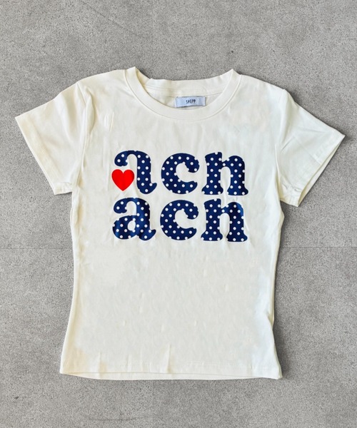SHEPP（シープ）の「ドットロゴ プリント 半袖ミニTシャツ（Tシャツ/カットソー・レディース・ホワイト・L/M）」の22枚目の写真