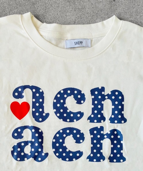 SHEPP（シープ）の「ドットロゴ プリント 半袖ミニTシャツ（Tシャツ/カットソー・レディース・ホワイト・L/M）」の20枚目の写真