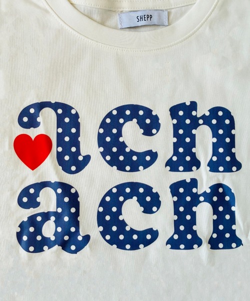 SHEPP（シープ）の「ドットロゴ プリント 半袖ミニTシャツ（Tシャツ/カットソー・レディース・ホワイト・L/M）」の19枚目の写真
