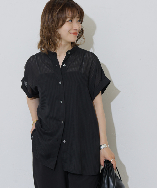 JOURNAL STANDARD relume(ジャーナルスタンダード レリューム)の「ギンガムドビーフレンチスリーブブラウス(シャツ/ブラウス・レディース・ベージュ/ブラック・FREE)」の21枚目の写真