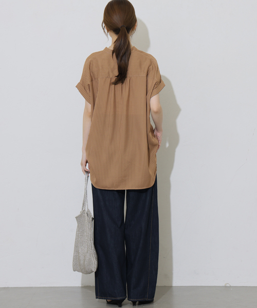 JOURNAL STANDARD relume(ジャーナルスタンダード レリューム)の「ギンガムドビーフレンチスリーブブラウス(シャツ/ブラウス・レディース・ベージュ/ブラック・FREE)」の18枚目の写真
