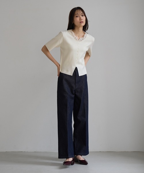 ROPE' PICNIC（ロペピクニック）の「襟レースドッキングニット（ニット/セーター・レディース・キナリ/ブラウン系その他/ピンク・FREE）」の11枚目の写真