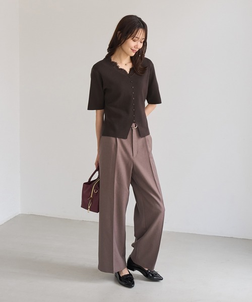 ROPE' PICNIC（ロペピクニック）の「襟レースドッキングニット（ニット/セーター・レディース・キナリ/ブラウン系その他/ピンク・FREE）」の10枚目の写真