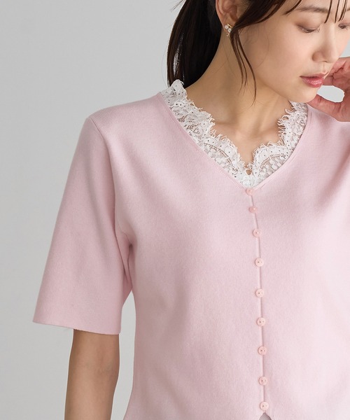 ROPE' PICNIC（ロペピクニック）の「襟レースドッキングニット（ニット/セーター・レディース・キナリ/ブラウン系その他/ピンク・FREE）」の18枚目の写真